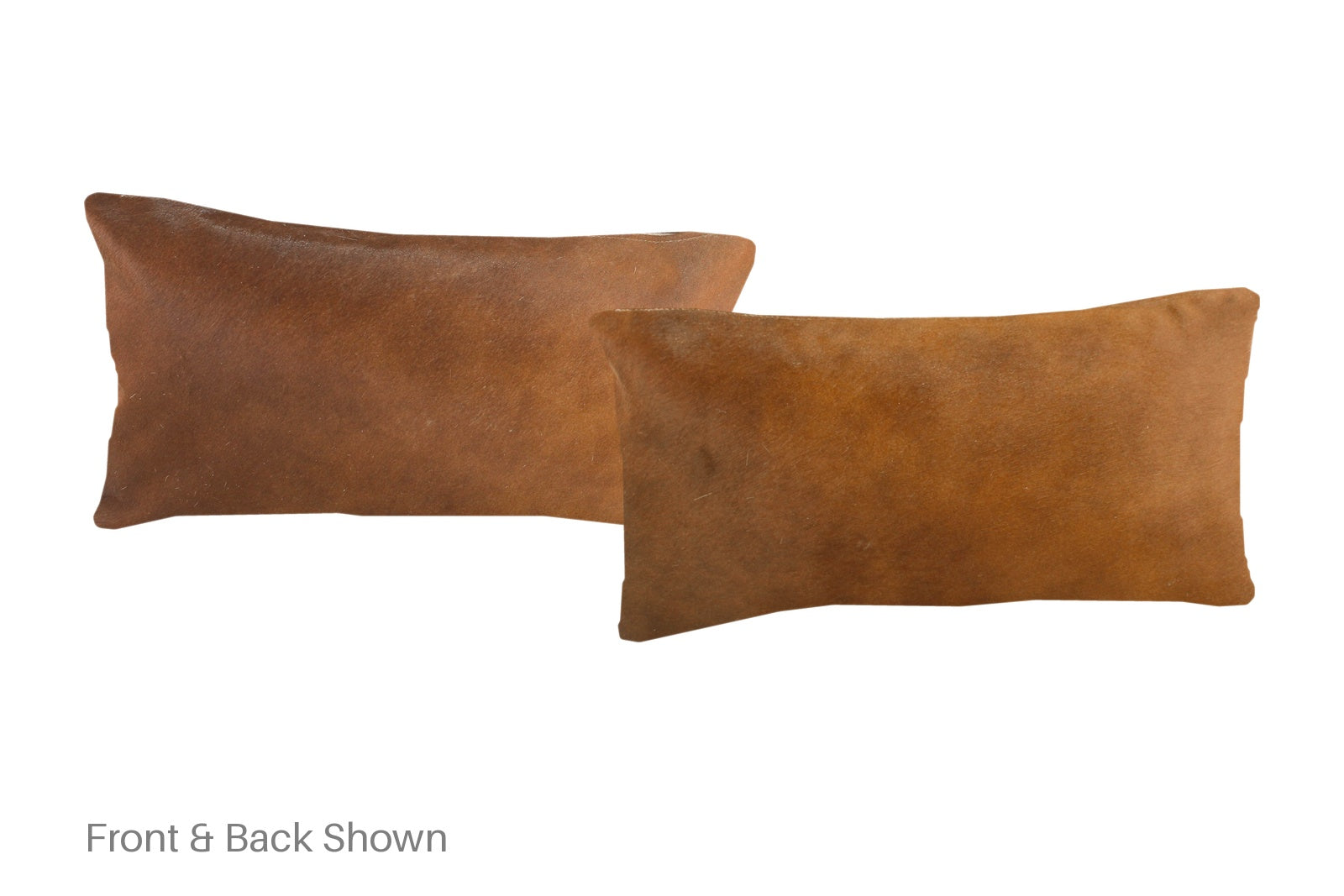 Solid Brown Cowhide Pillow #A51983
