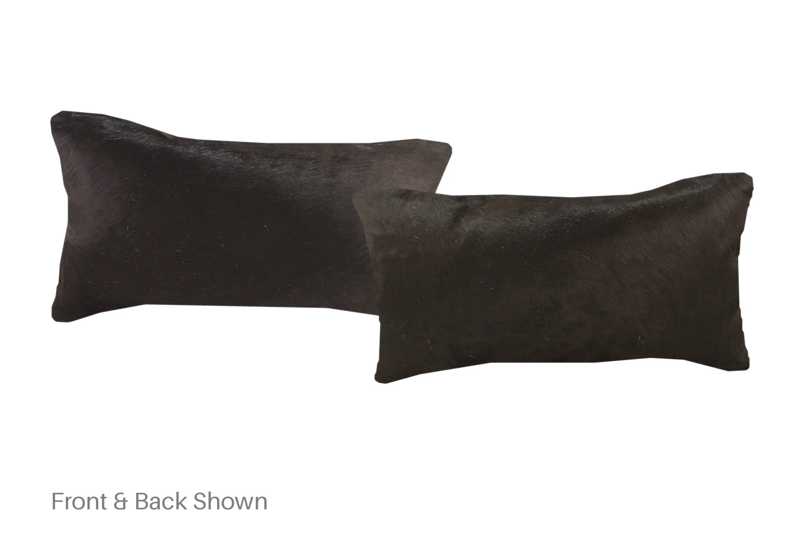 Solid Black Cowhide Pillow #A52027