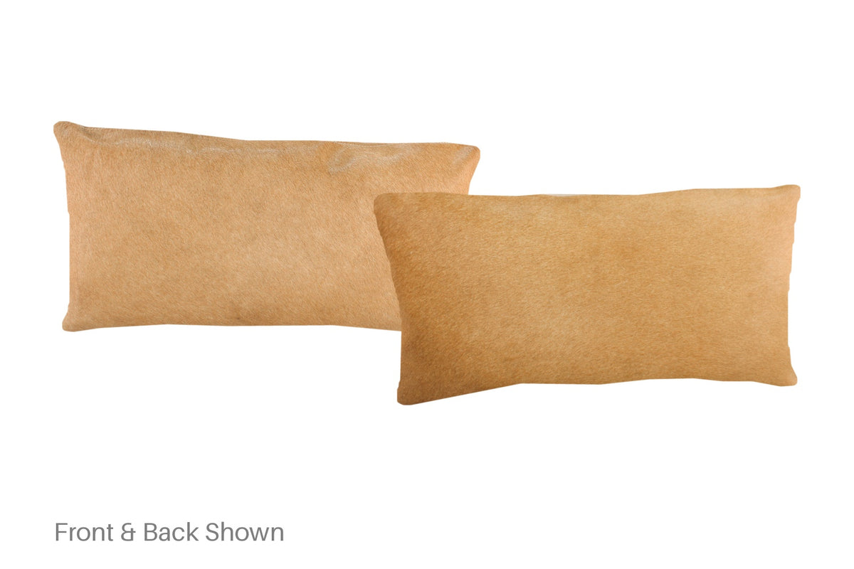 Solid Brown Cowhide Pillow #A52028