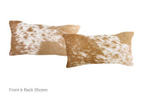 Salt and Pepper Brown Cowhide Pillow 12x22 #A52030 by Hudson Hides