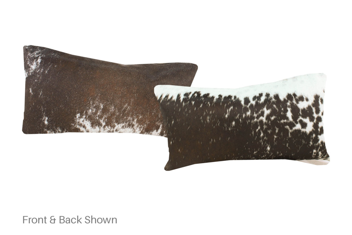 Salt and Pepper Brown Cowhide Pillow #A52034