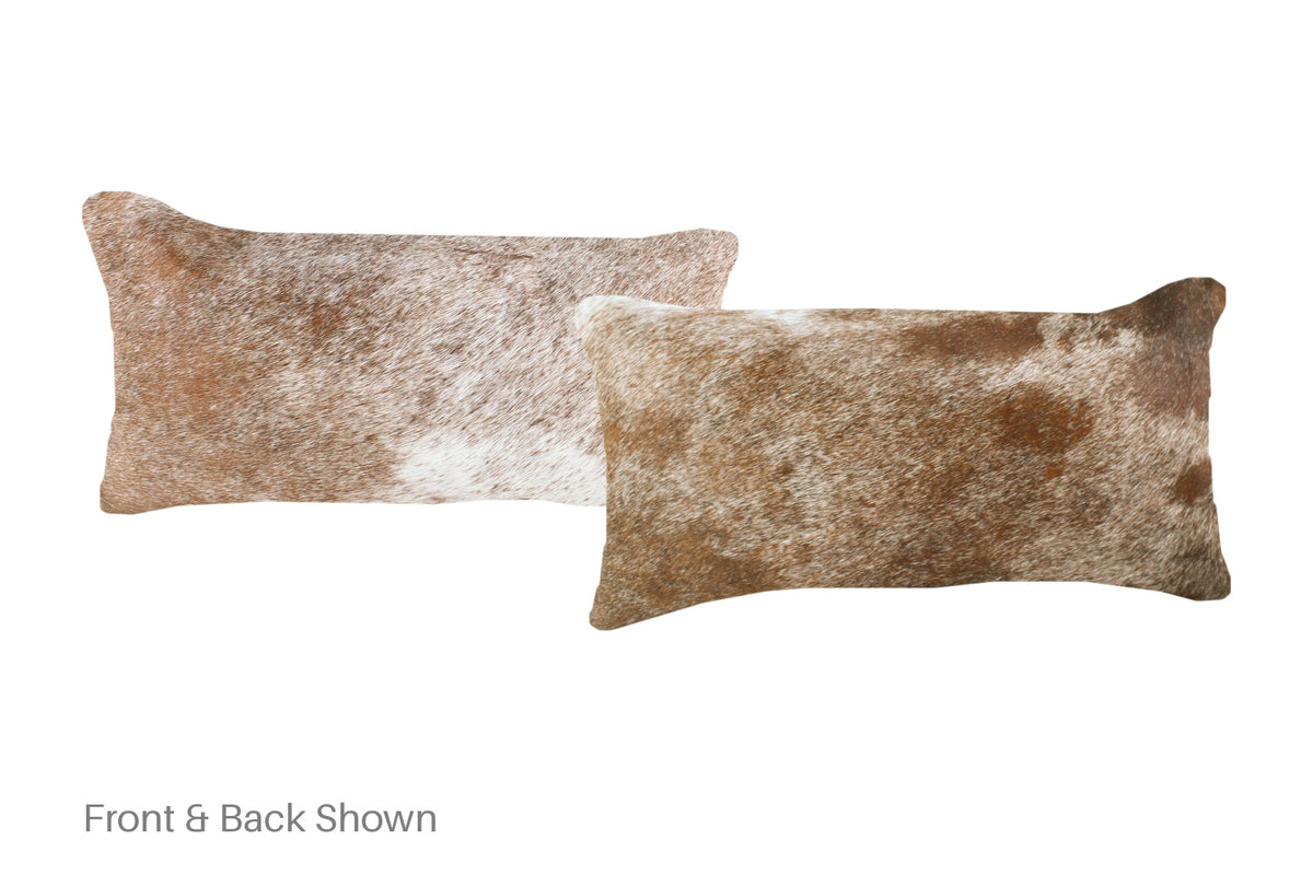 Salt and Pepper Brown Cowhide Pillow #A52039