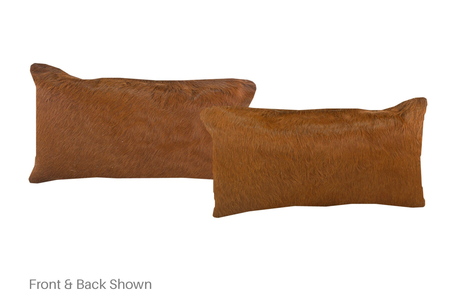 Solid Brown Cowhide Pillow #A52059