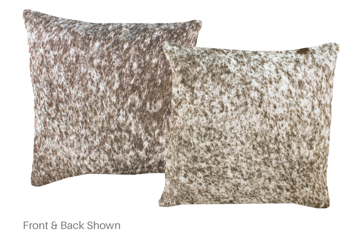 Salt and Pepper Brown Cowhide Pillow #A52174
