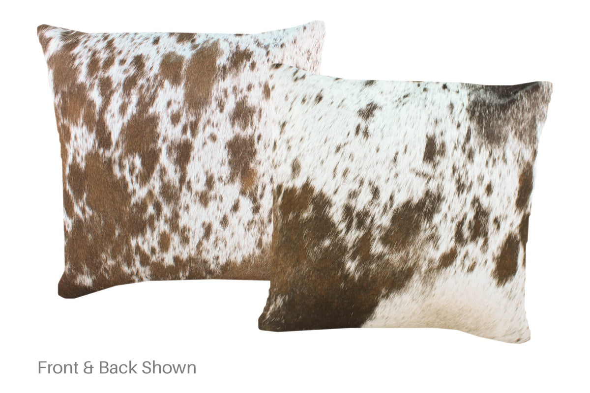 Salt and Pepper Brown Cowhide Pillow #A52211