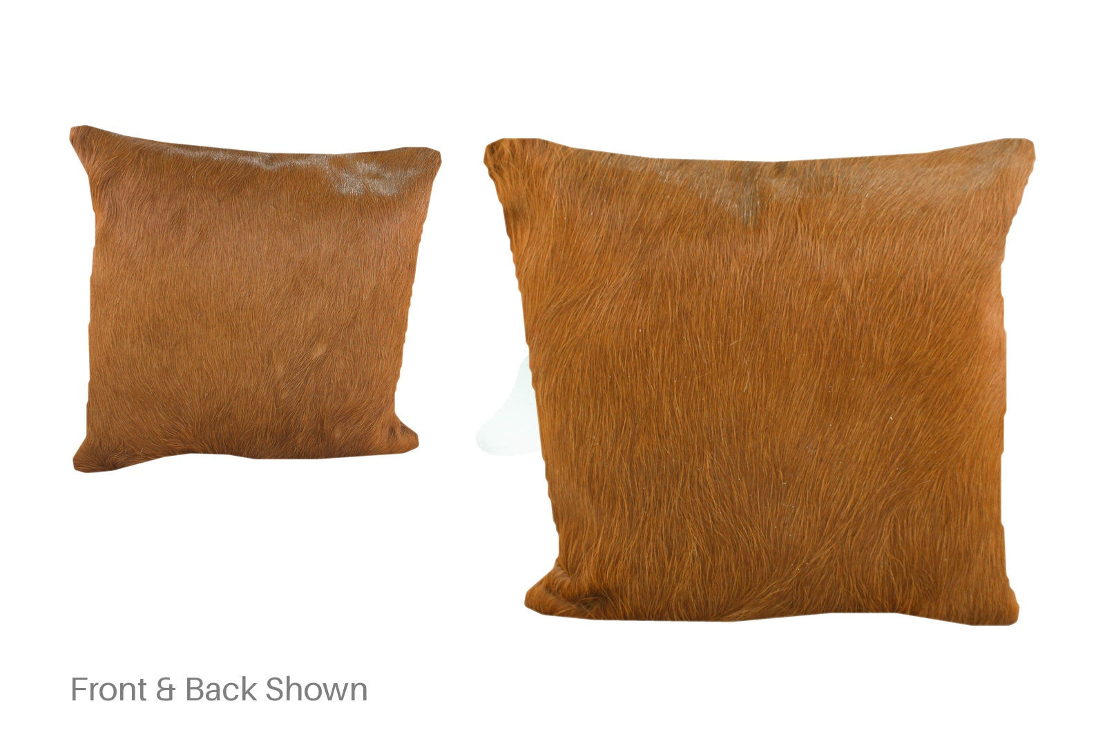 Solid Brown Cowhide Pillow #A52219