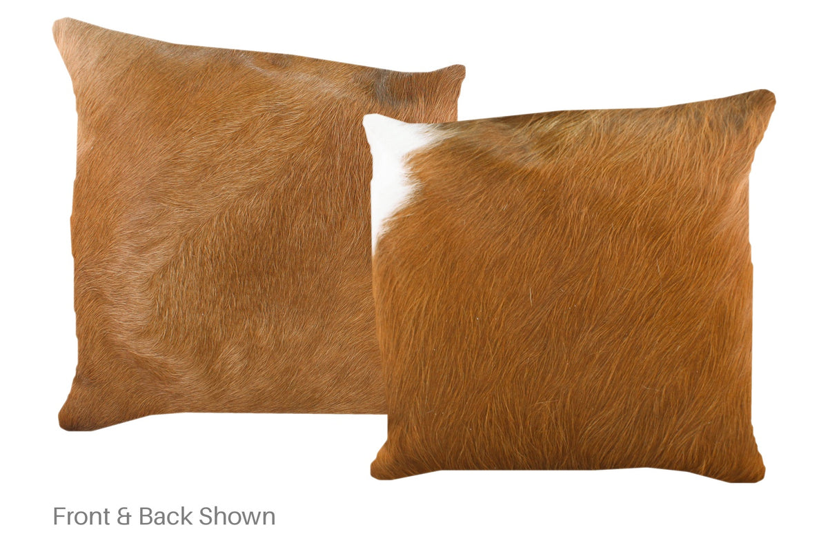 Solid Brown Cowhide Pillow #A52222