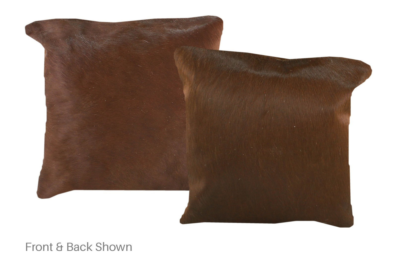 Solid Brown Cowhide Pillow #A52223