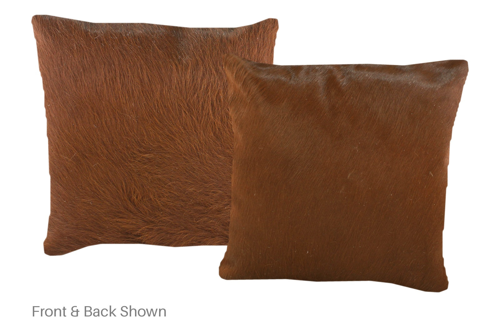 Solid Brown Cowhide Pillow #A52245
