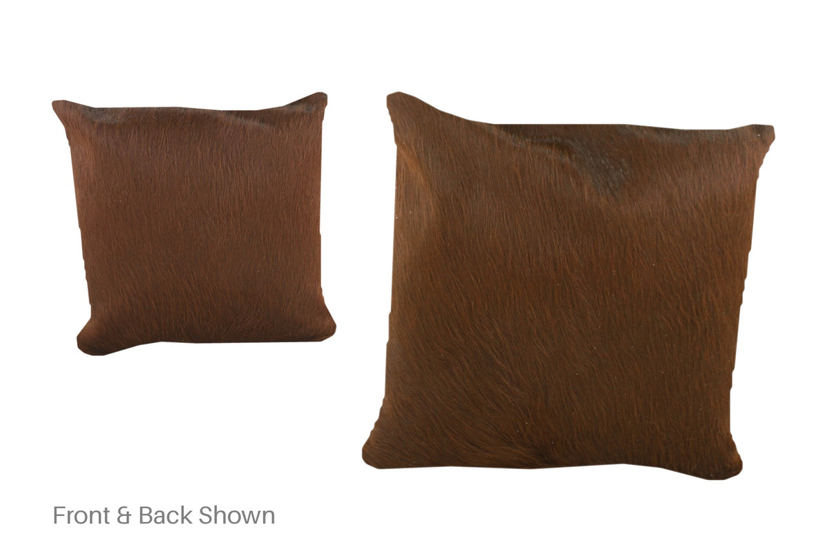 Solid Brown Cowhide Pillow #A52256