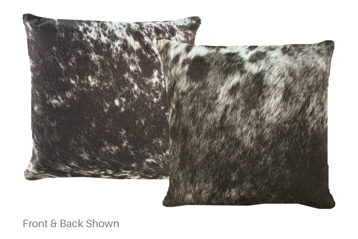 Salt and Pepper Black Cowhide Pillow #A52262