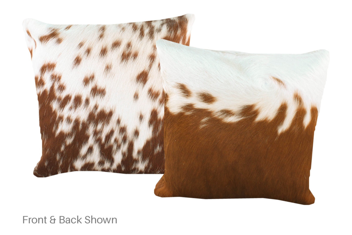 Brown and White Cowhide Pillow #A52266