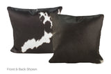 Black and White Cowhide Pillow 16x16 #A52267 by Hudson Hides