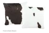 Black and White Cowhide Pillow 16x16 #A52278 by Hudson Hides