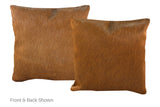 Solid Brown Cowhide Pillow 16x16 #A52279 by Hudson Hides