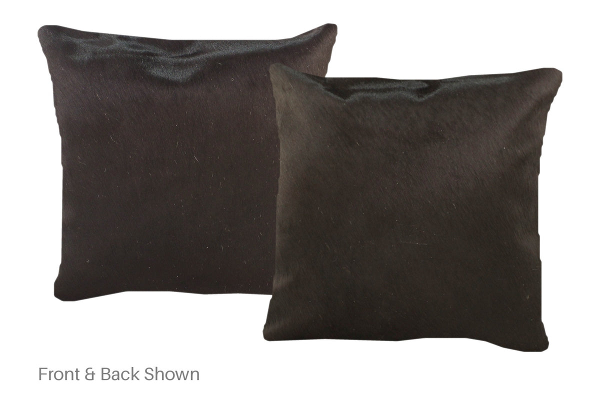 Solid Black Cowhide Pillow #A52282