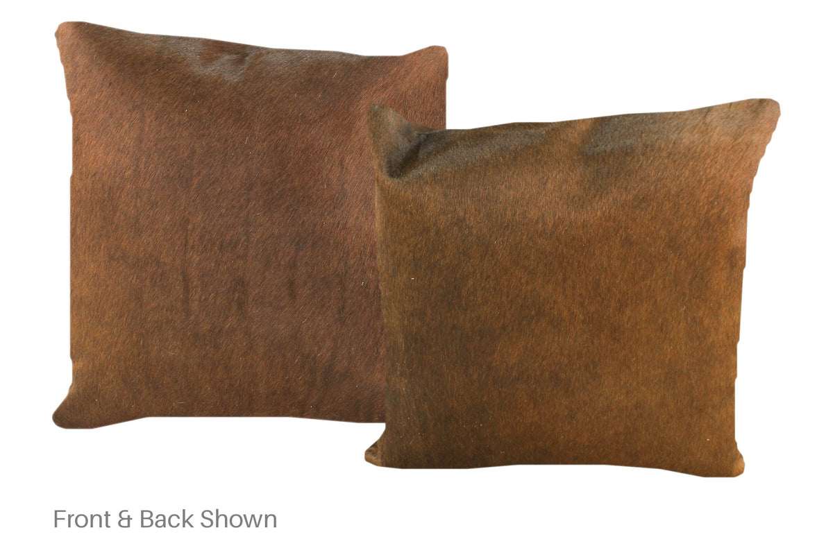 Solid Brown Cowhide Pillow #A52372