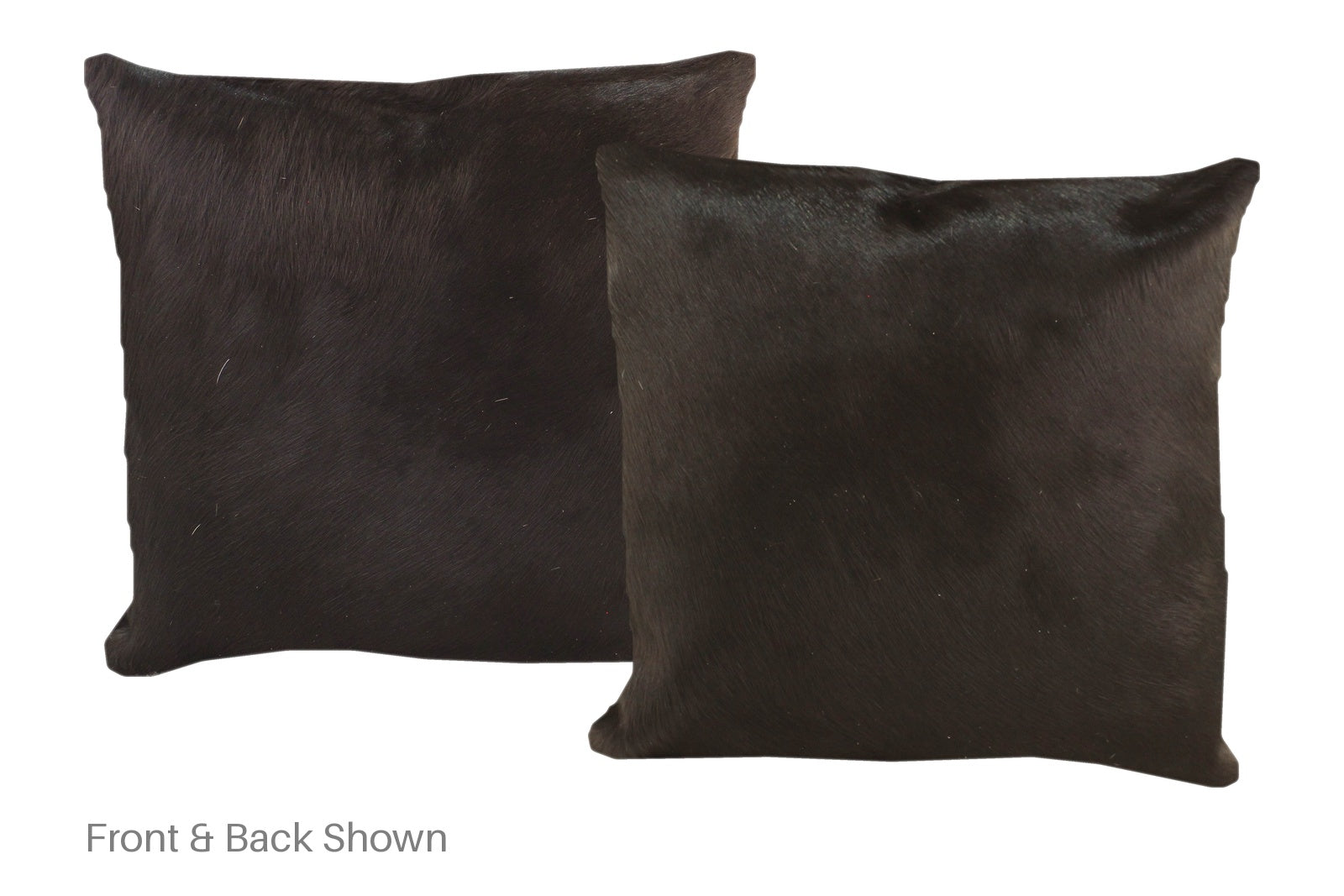 Solid Black Cowhide Pillow #A52388