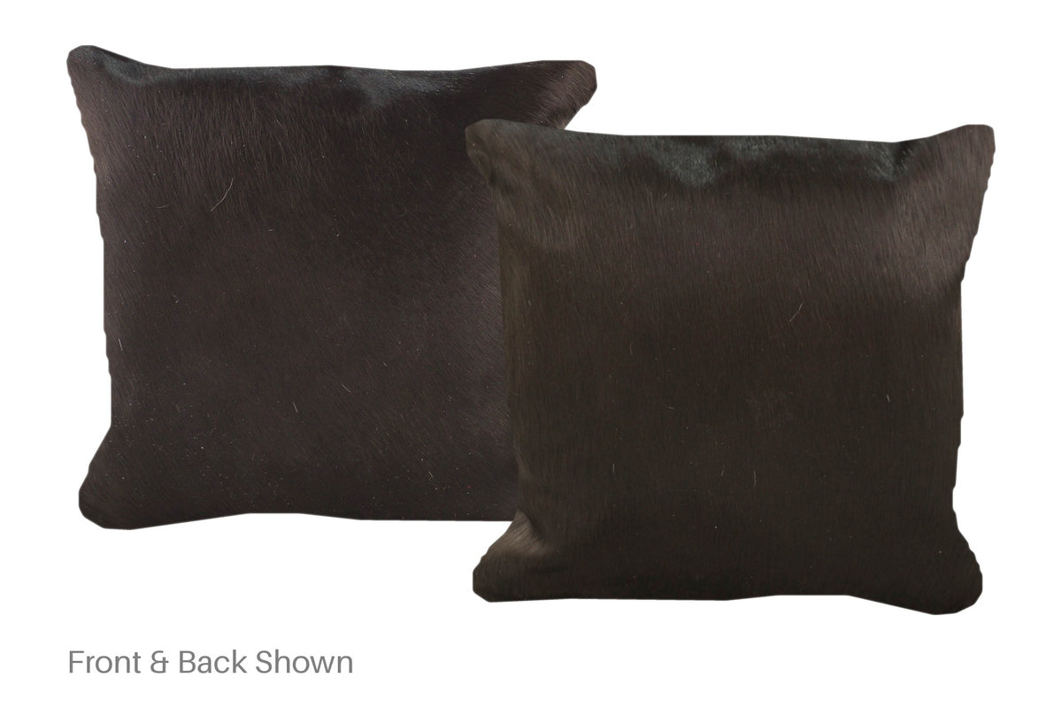 Solid Black Cowhide Pillow #A52390