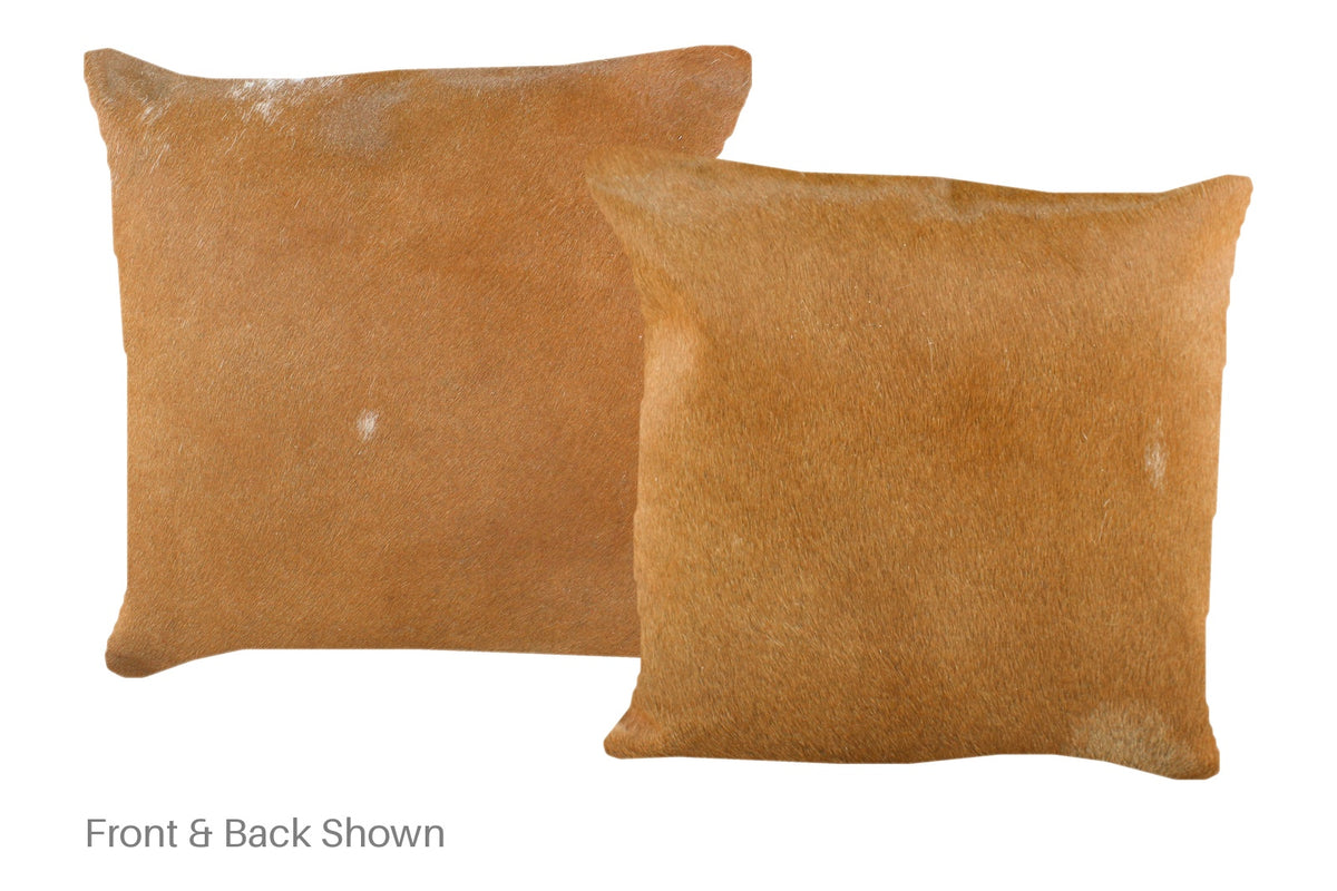Solid Brown Cowhide Pillow #A52393