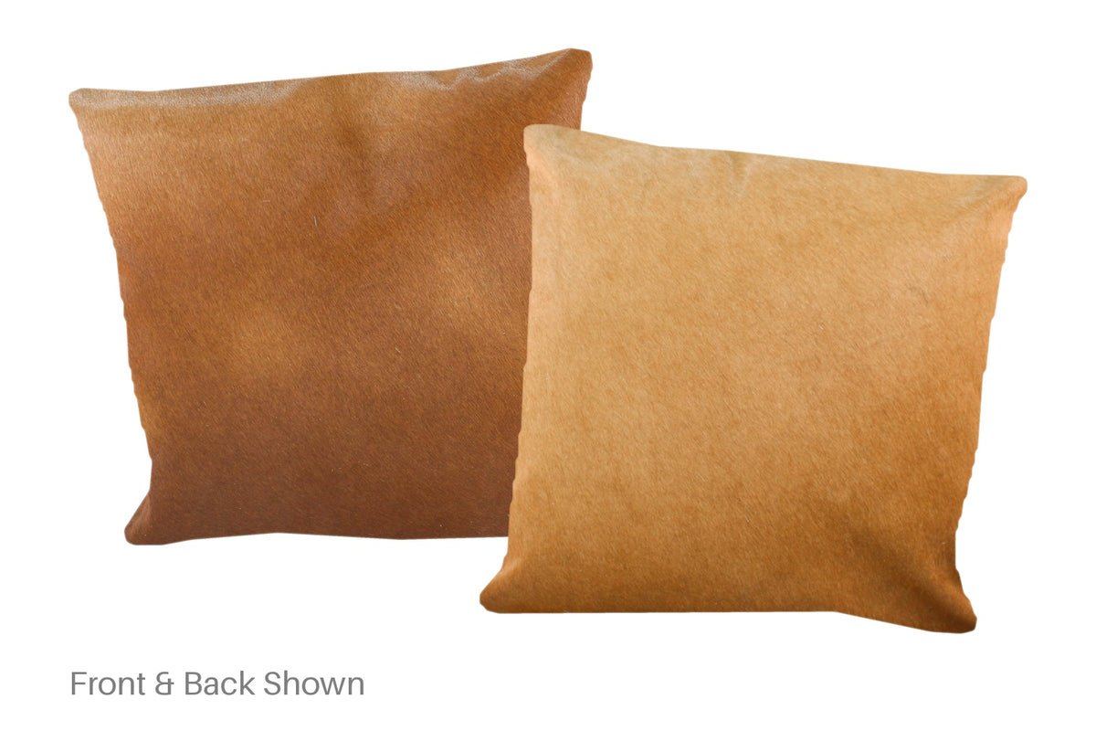 Solid Brown Cowhide Pillow #A52398