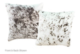 Salt and Pepper Black Cowhide Pillow 16x16 #A52399 by Hudson Hides