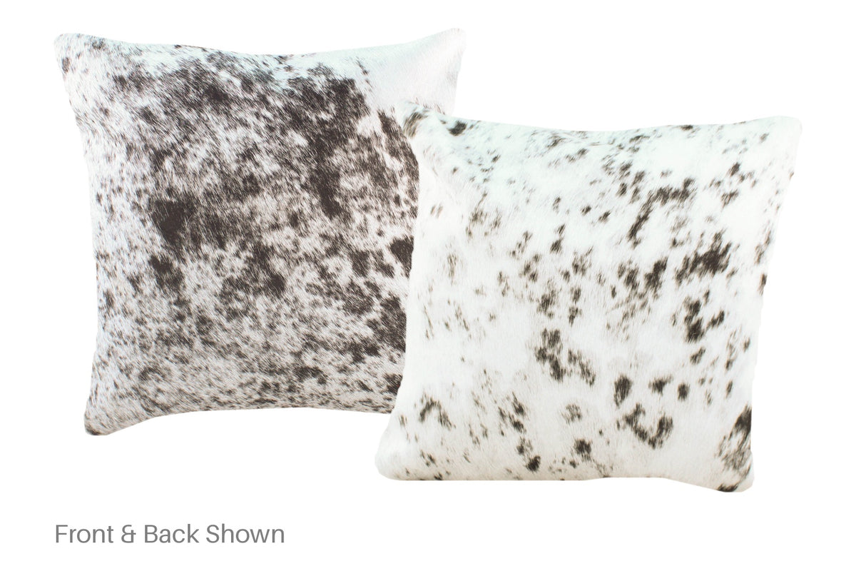 Salt and Pepper Black Cowhide Pillow #A52399