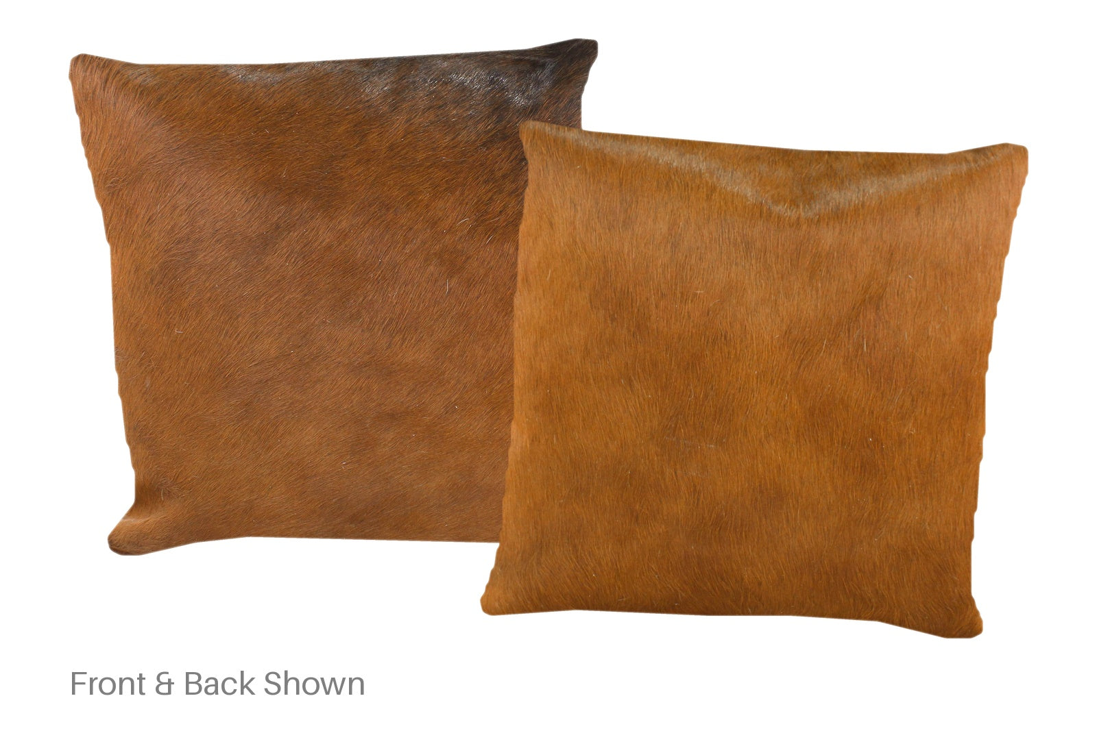 Solid Brown Cowhide Pillow #A52403