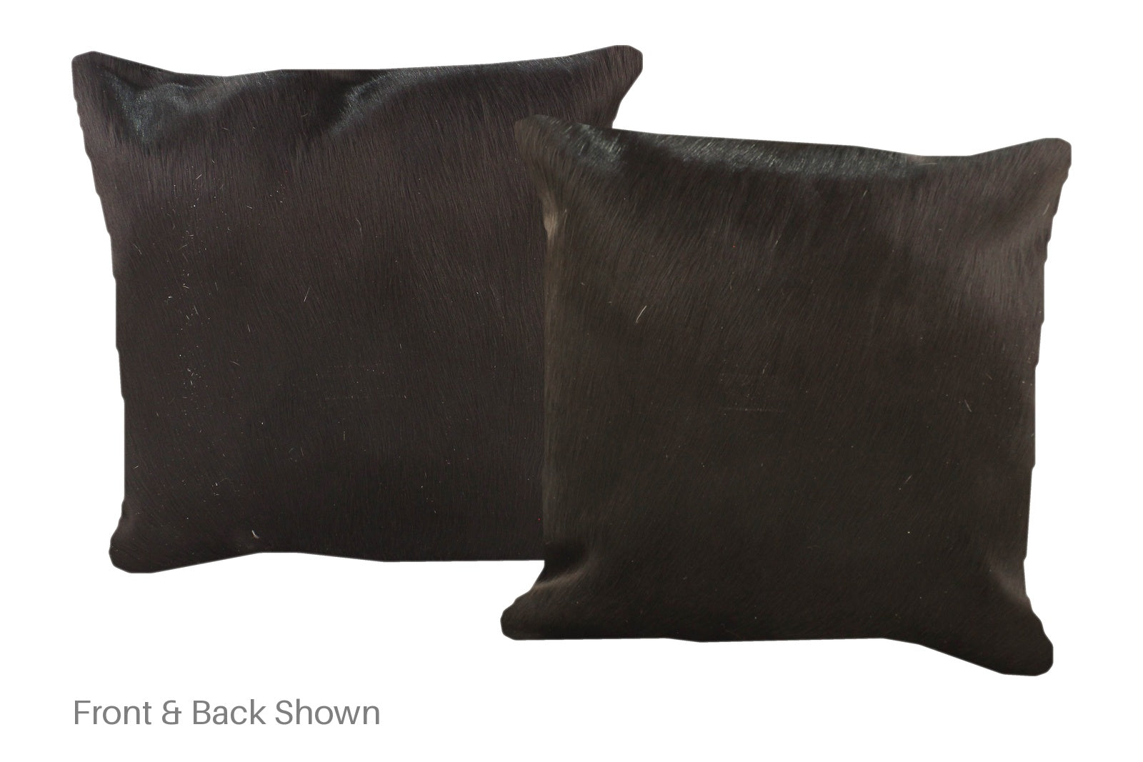 Solid Black Cowhide Pillow #A52413