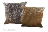 Salt and Pepper Brown Cowhide Pillow 16x16 #A52425 by Hudson Hides