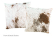 Brown and White Cowhide Pillow 16x16 #A52426 by Hudson Hides