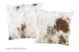 Brown and White Cowhide Pillow 16x16 #A52426 by Hudson Hides