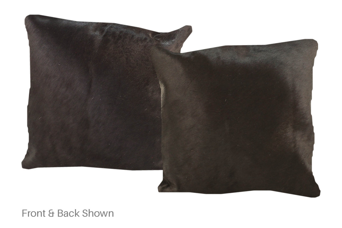Solid Black Cowhide Pillow #A52448