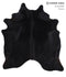 Solid Black X-Large Brazilian Cowhide Rug 7'3