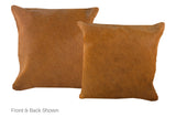 Solid Brown Cowhide Pillow 16x16 #A52468 by Hudson Hides