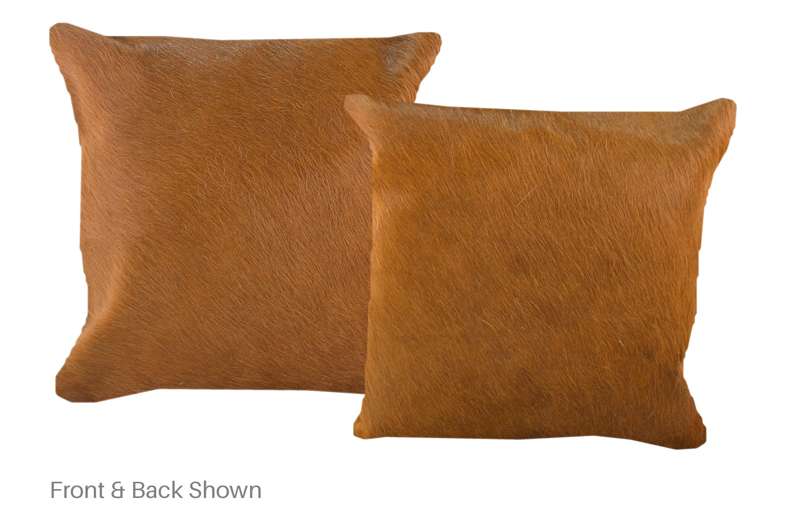Solid Brown Cowhide Pillow #A52468