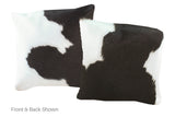 Black and White Cowhide Pillow 16x16 #A52485 by Hudson Hides