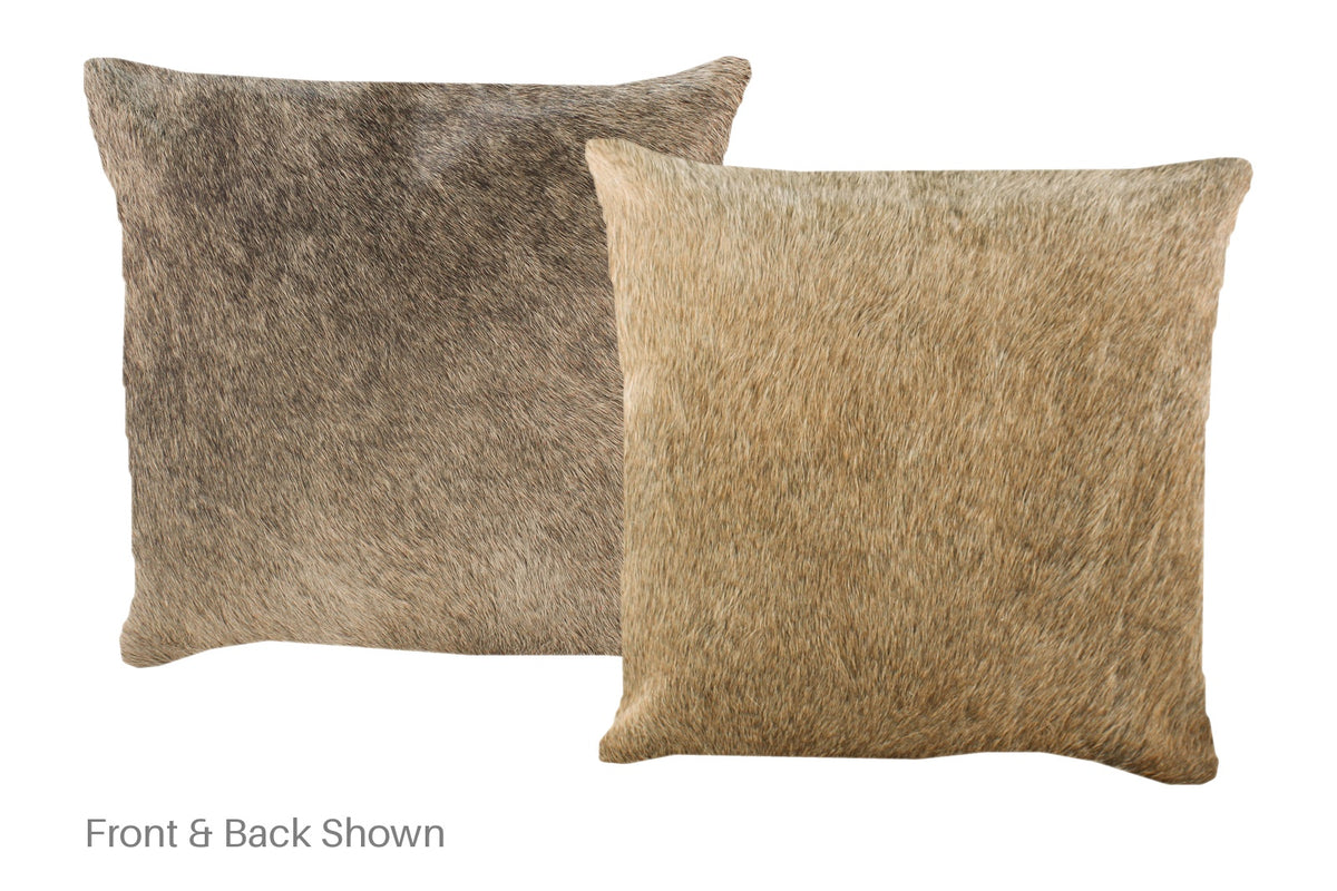 Grey with Beige Cowhide Pillow #A52486