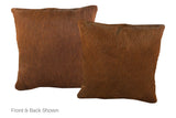 Solid Brown Cowhide Pillow 16x16 #A52489 by Hudson Hides