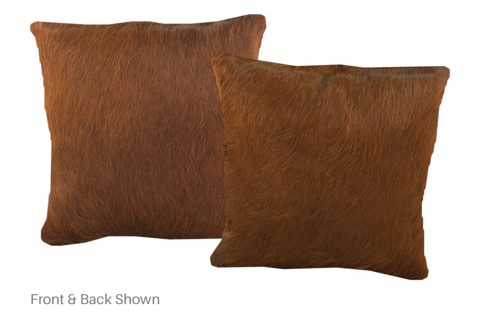 Solid Brown Cowhide Pillow #A52489