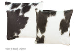Black and White Cowhide Pillow 16x16 #A52497 by Hudson Hides