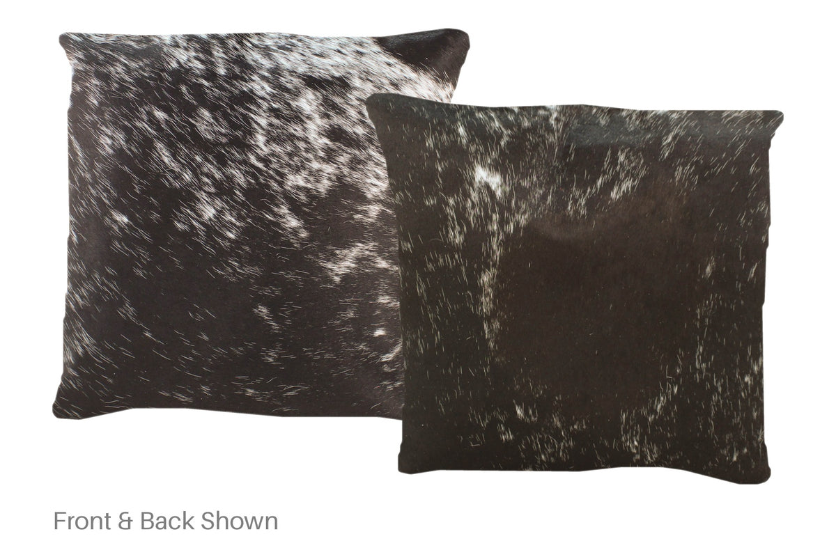 Salt and Pepper Black Cowhide Pillow #A52498