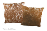 Salt and Pepper Brown Cowhide Pillow 16x16 #A52502 by Hudson Hides