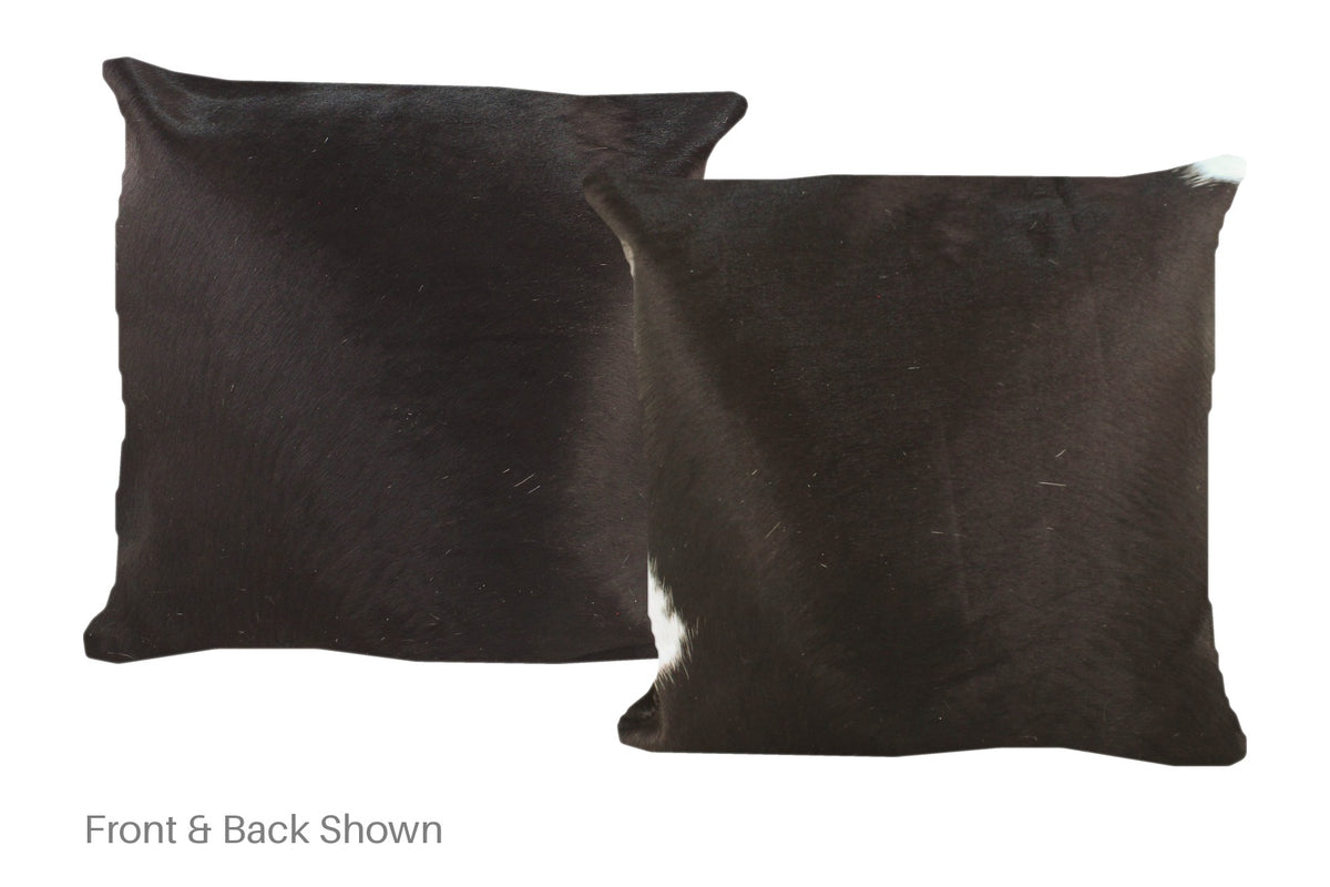 Solid Black Cowhide Pillow #A52504
