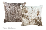 Salt and Pepper Brown Cowhide Pillow 16x16 #A52511 by Hudson Hides