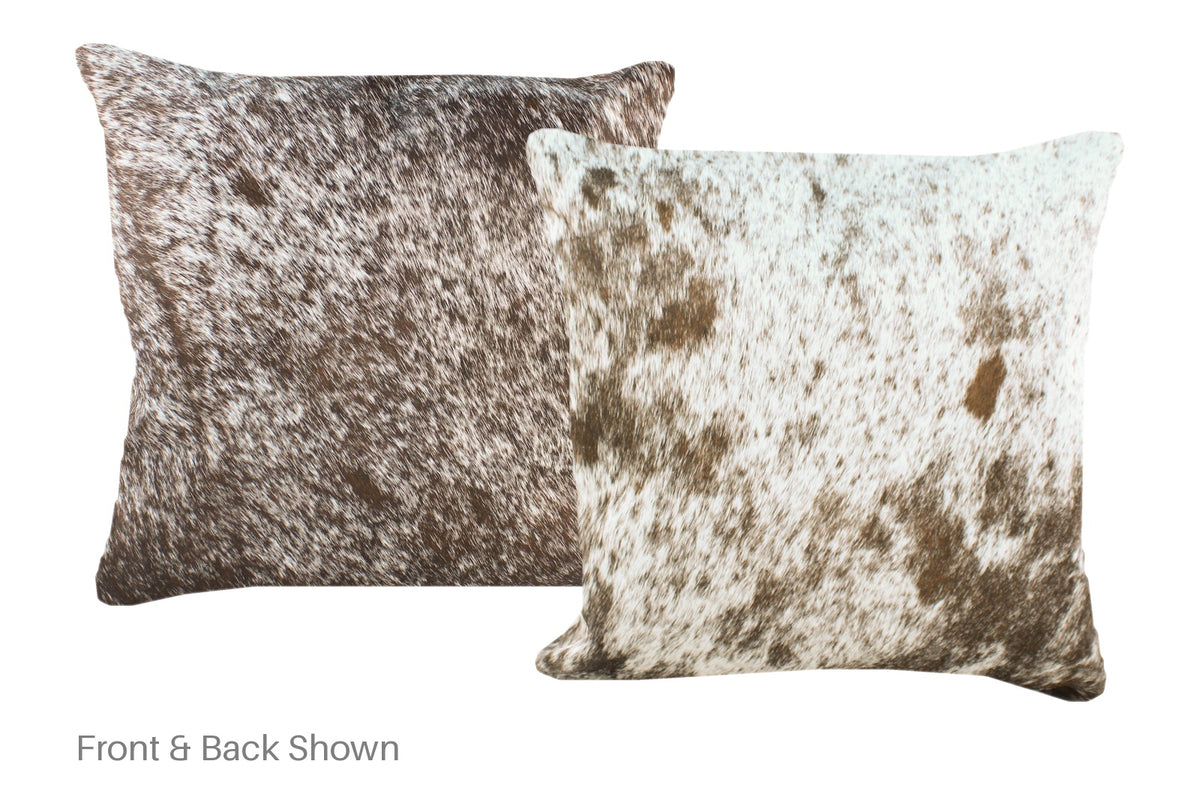 Salt and Pepper Brown Cowhide Pillow #A52511