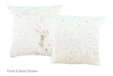 Salt and Pepper Brown Cowhide Pillow 16x16 #A52516 by Hudson Hides
