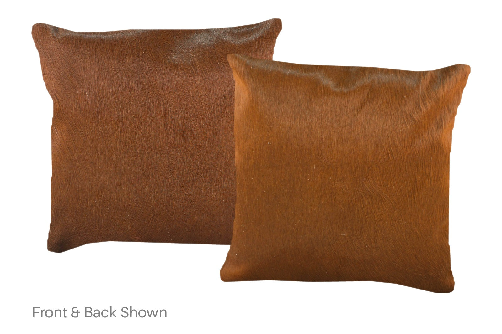 Solid Brown Cowhide Pillow #A52523