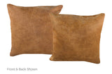 Solid Brown Cowhide Pillow 16x16 #A52525 by Hudson Hides