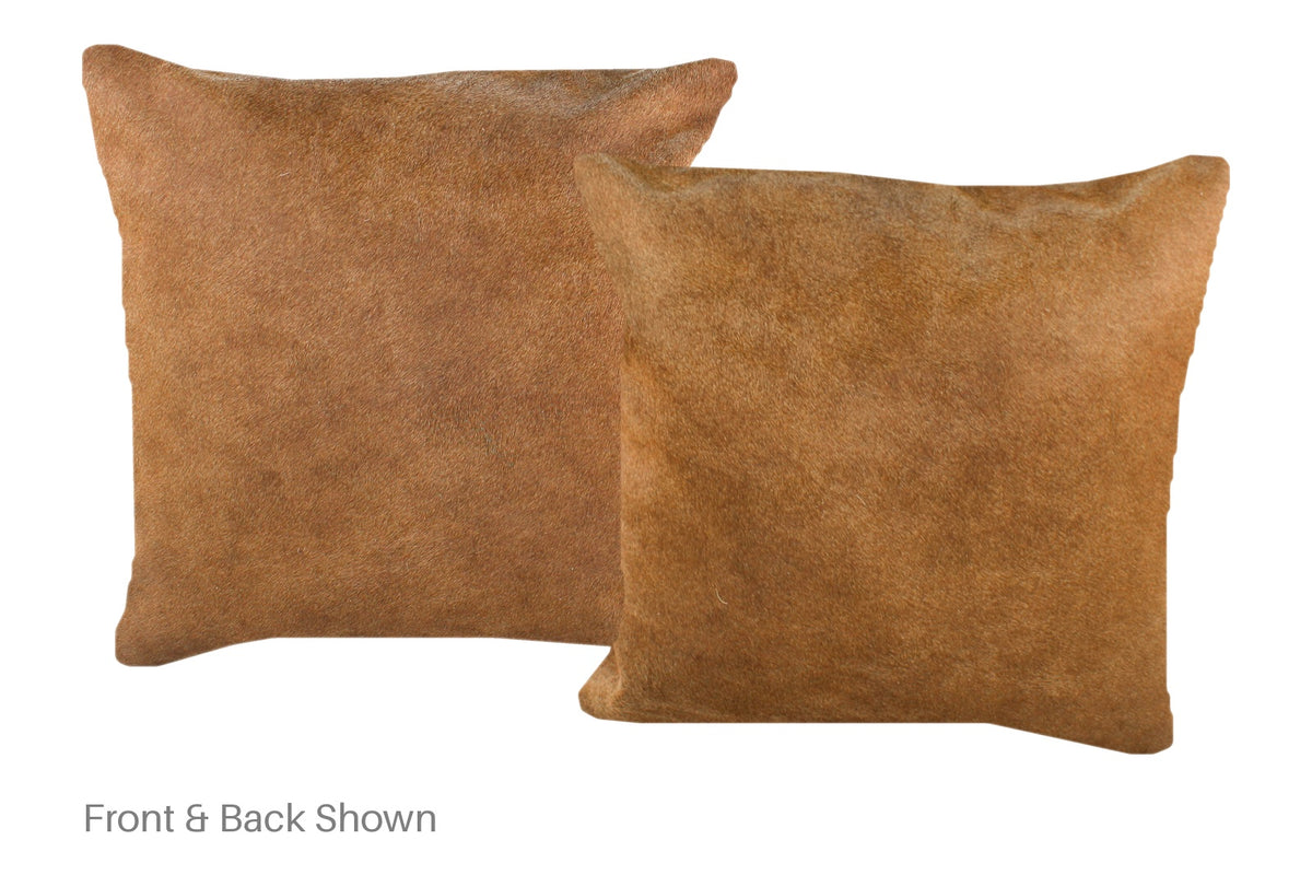 Solid Brown Cowhide Pillow #A52525